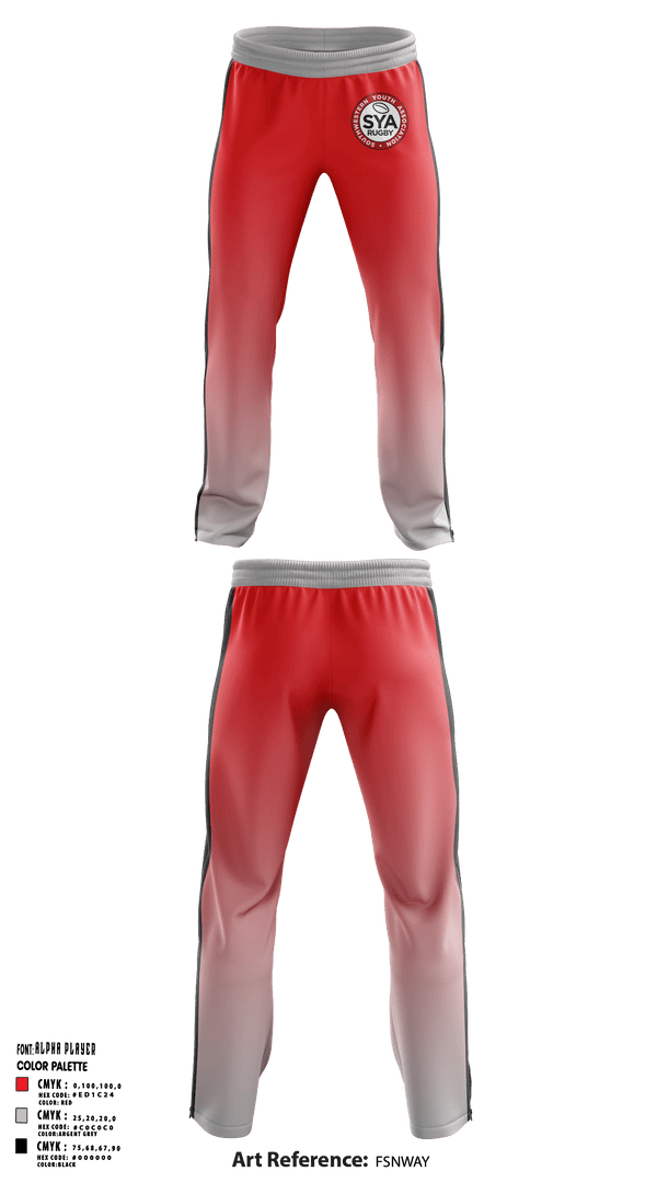 Sweatpants, Southwestern Youth Association Rugby, Rugby, Teamtime, Team time, sublimation, custom sports apparel, team uniforms, spirit wear, spiritwear, sports uniforms, custom shirts, team store, custom team store, fundraiser sports, apparel fundraiser