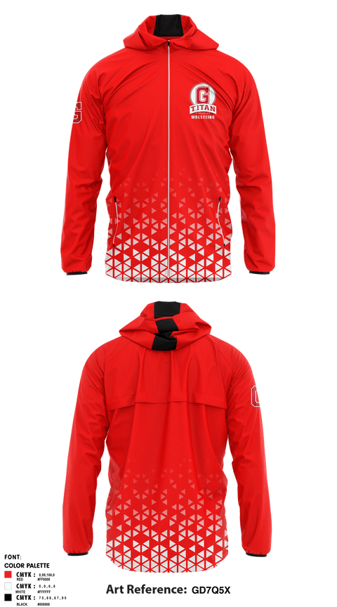 Windbreaker, Glenwood High School Wrestling, Wrestling, Teamtime, Team time, sublimation, custom sports apparel, team uniforms, spirit wear, spiritwear, sports uniforms, custom shirts, team store, custom team store, fundraiser sports, apparel fundraiser