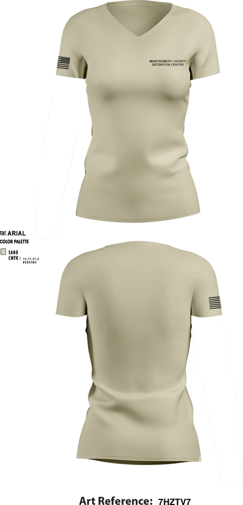 Women's Short Sleeve Vneck Shirt, Montgomery County Detention Center, Police, Teamtime, Team time, sublimation, custom sports apparel, team uniforms, spirit wear, spiritwear, sports uniforms, custom shirts, team store, custom team store, fundraiser sports, apparel fundraiser