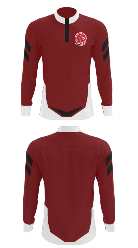 Quarter Zip Jacket, Warrenton R-3 High School Volleyball, Men's Volleyball, Teamtime, Team time, sublimation, custom sports apparel, team uniforms, spirit wear, spiritwear, sports uniforms, custom shirts, team store, custom team store, fundraiser sports, apparel fundraiser