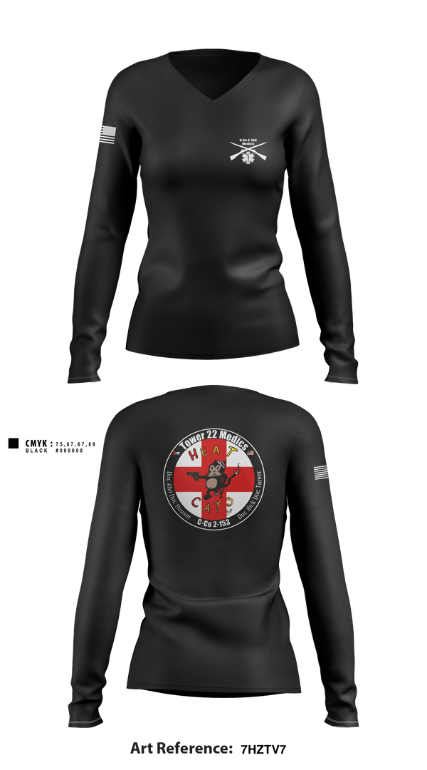 Women's Long Sleeve Vneck Shirt, , National Guard, Teamtime, Team time, sublimation, custom sports apparel, team uniforms, spirit wear, spiritwear, sports uniforms, custom shirts, team store, custom team store, fundraiser sports, apparel fundraiser