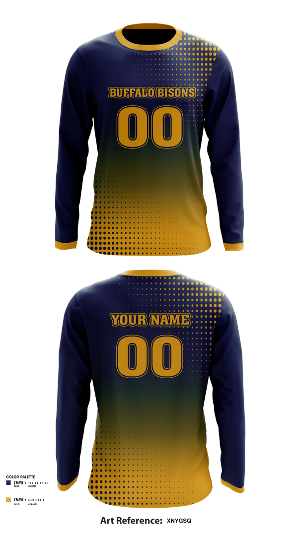 Long Sleeve Performance Shirt, Buffalo Bisons, Football, Teamtime, Team time, sublimation, custom sports apparel, team uniforms, spirit wear, spiritwear, sports uniforms, custom shirts, team store, custom team store, fundraiser sports, apparel fundraiser