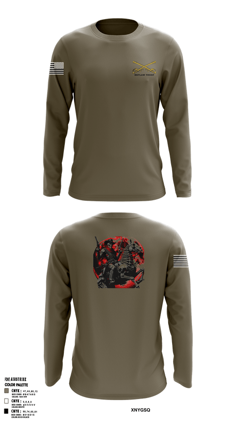 Long Sleeve Performance Shirt, Outlaw troop, Army, Teamtime, Team time, sublimation, custom sports apparel, team uniforms, spirit wear, spiritwear, sports uniforms, custom shirts, team store, custom team store, fundraiser sports, apparel fundraiser