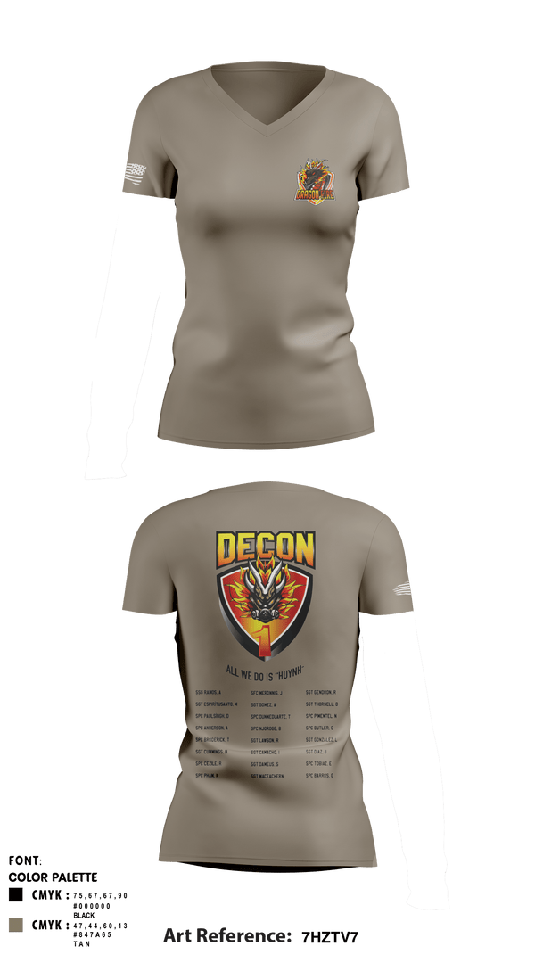 Women's Short Sleeve Vneck Shirt, 272 Chemical Company Decon 1, National Guard, Teamtime, Team time, sublimation, custom sports apparel, team uniforms, spirit wear, spiritwear, sports uniforms, custom shirts, team store, custom team store, fundraiser sports, apparel fundraiser