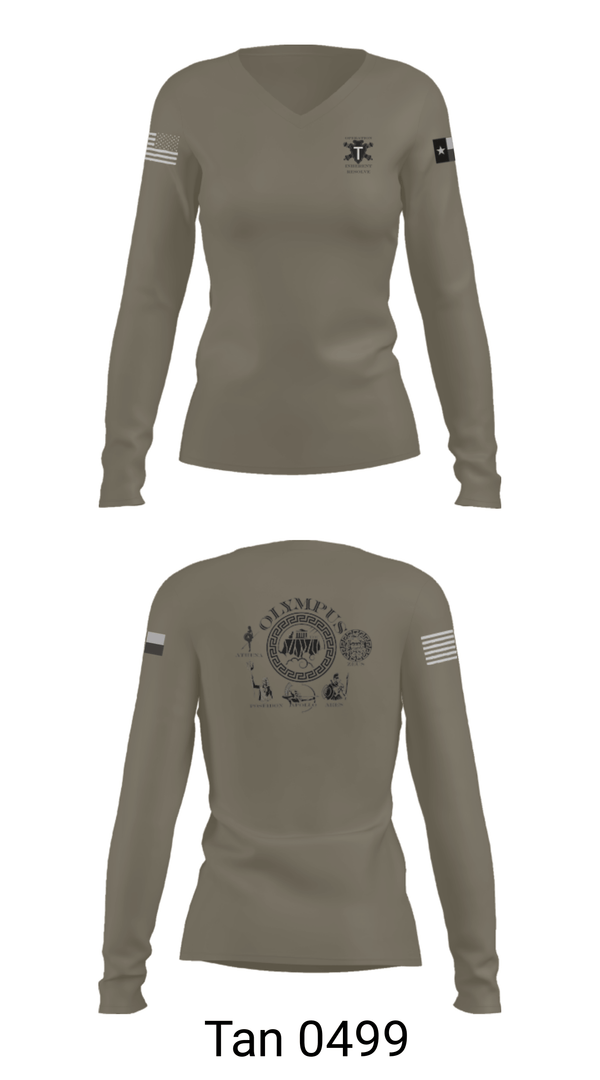 Women's Long Sleeve Vneck Shirt, 3-133 FA, Army, Teamtime, Team time, sublimation, custom sports apparel, team uniforms, spirit wear, spiritwear, sports uniforms, custom shirts, team store, custom team store, fundraiser sports, apparel fundraiser