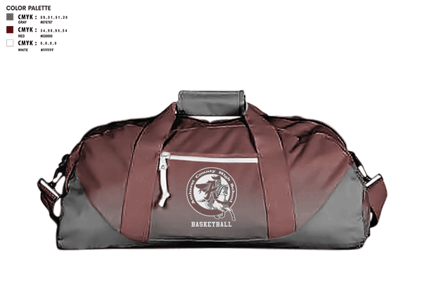 Duffle Bag, Amherst County High School Basketball, Men's Basketball, Teamtime, Team time, sublimation, custom sports apparel, team uniforms, spirit wear, spiritwear, sports uniforms, custom shirts, team store, custom team store, fundraiser sports, apparel fundraiser