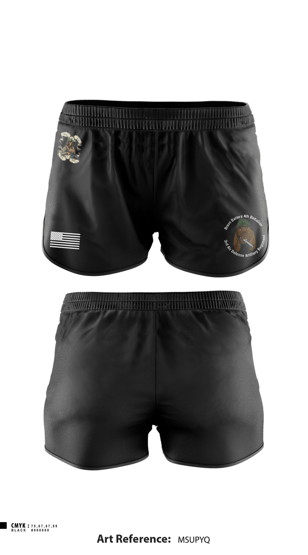 Ranger Panties, Bravo Battery, 4th Battalion, 3rd Air Defense Artillery Regiment, Army, Teamtime, Team time, sublimation, custom sports apparel, team uniforms, spirit wear, spiritwear, sports uniforms, custom shirts, team store, custom team store, fundraiser sports, apparel fundraiser