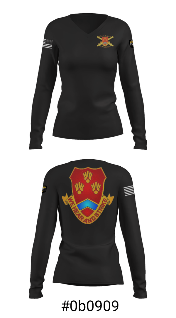 Women's Long Sleeve Vneck Shirt, , National Guard, Teamtime, Team time, sublimation, custom sports apparel, team uniforms, spirit wear, spiritwear, sports uniforms, custom shirts, team store, custom team store, fundraiser sports, apparel fundraiser