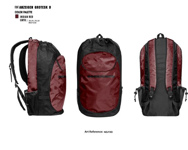 Gear Bag, RockieRed, Men's Basketball, Teamtime, Team time, sublimation, custom sports apparel, team uniforms, spirit wear, spiritwear, sports uniforms, custom shirts, team store, custom team store, fundraiser sports, apparel fundraiser