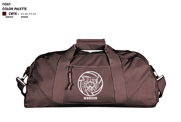 Duffle Bag, West Bridgewater High School Volleyball, Women's Volleyball, Teamtime, Team time, sublimation, custom sports apparel, team uniforms, spirit wear, spiritwear, sports uniforms, custom shirts, team store, custom team store, fundraiser sports, apparel fundraiser