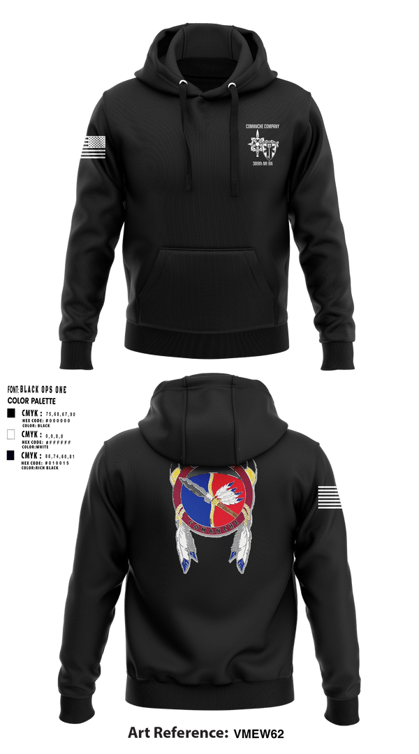 Hoodie, Comanche, 309th MI BN, , Teamtime, Team time, sublimation, custom sports apparel, team uniforms, spirit wear, spiritwear, sports uniforms, custom shirts, team store, custom team store, fundraiser sports, apparel fundraiser