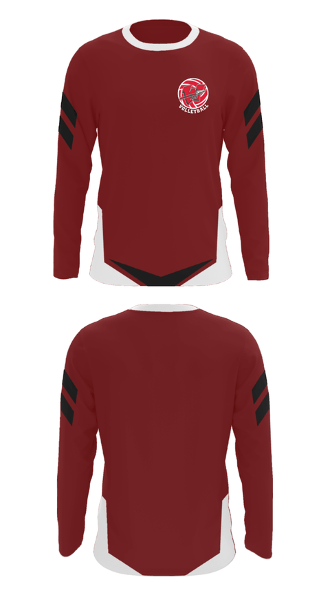 Long Sleeve Performance Shirt, Warrenton R-3 High School Volleyball, Men's Volleyball, Teamtime, Team time, sublimation, custom sports apparel, team uniforms, spirit wear, spiritwear, sports uniforms, custom shirts, team store, custom team store, fundraiser sports, apparel fundraiser
