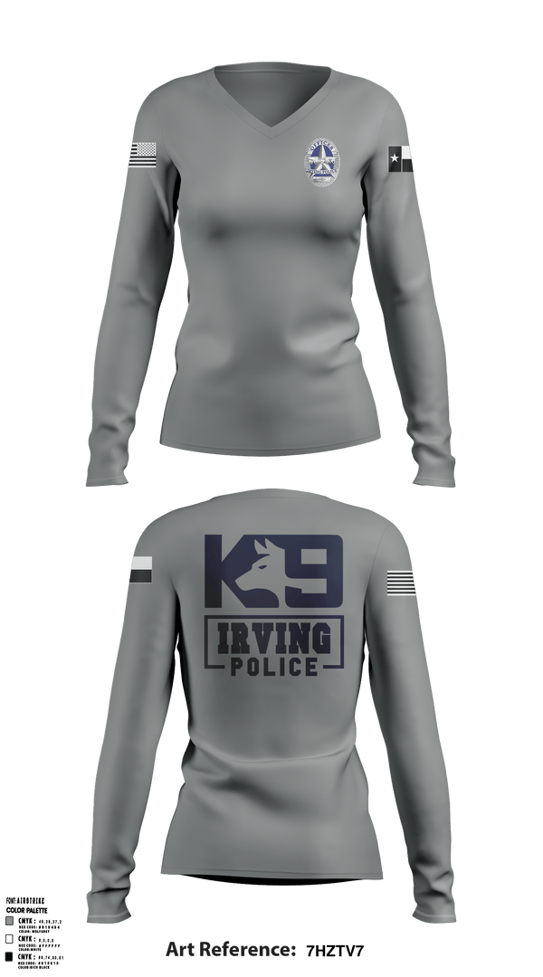 Women's Long Sleeve Vneck Shirt, , Police, Teamtime, Team time, sublimation, custom sports apparel, team uniforms, spirit wear, spiritwear, sports uniforms, custom shirts, team store, custom team store, fundraiser sports, apparel fundraiser