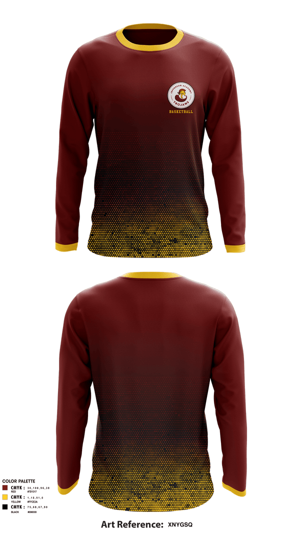 Long Sleeve Performance Shirt, Jefferson Middle School Basketball, Men's Basketball, Teamtime, Team time, sublimation, custom sports apparel, team uniforms, spirit wear, spiritwear, sports uniforms, custom shirts, team store, custom team store, fundraiser sports, apparel fundraiser