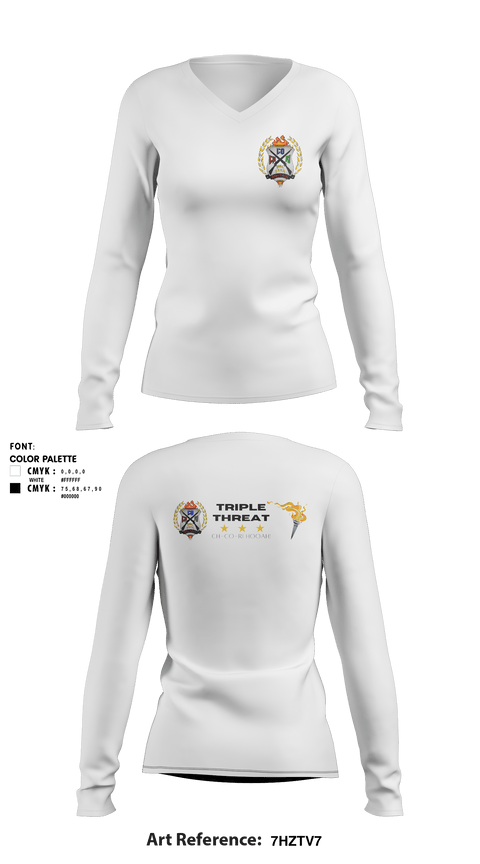 Women's Long Sleeve Vneck Shirt, Triple Threat, Spirit Store, Teamtime, Team time, sublimation, custom sports apparel, team uniforms, spirit wear, spiritwear, sports uniforms, custom shirts, team store, custom team store, fundraiser sports, apparel fundraiser
