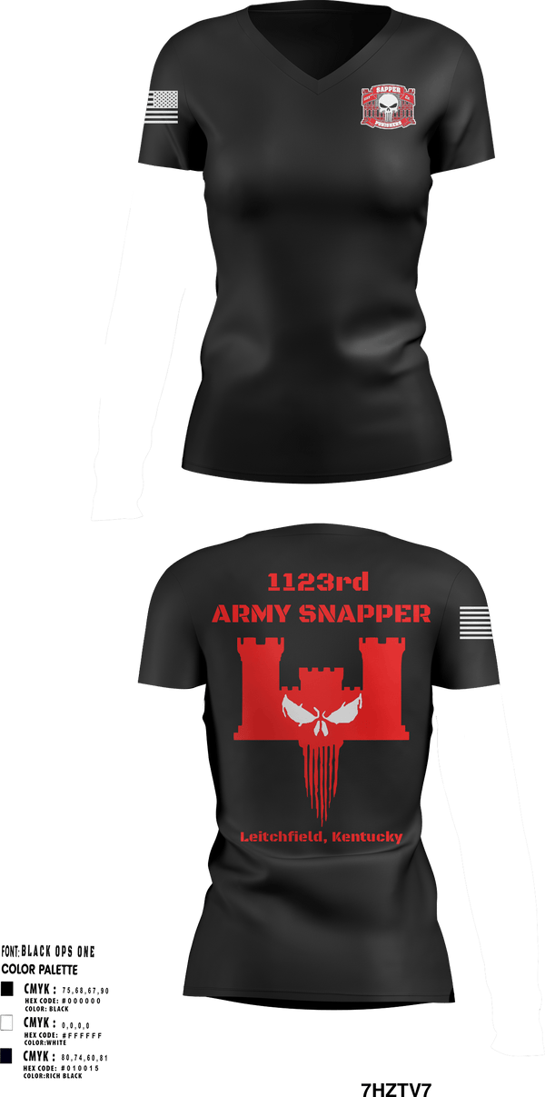 Women's Short Sleeve Vneck Shirt, 1123rd Sapper Company, Army, Teamtime, Team time, sublimation, custom sports apparel, team uniforms, spirit wear, spiritwear, sports uniforms, custom shirts, team store, custom team store, fundraiser sports, apparel fundraiser