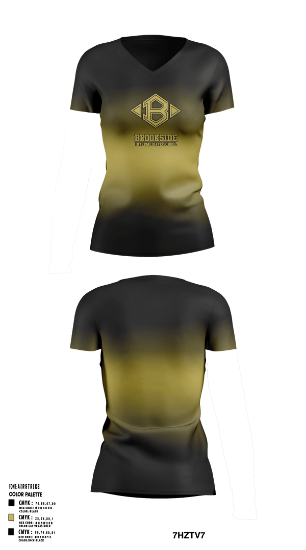 Women's Short Sleeve Vneck Shirt, Brookside Intermediate School Track, Track & Field, Teamtime, Team time, sublimation, custom sports apparel, team uniforms, spirit wear, spiritwear, sports uniforms, custom shirts, team store, custom team store, fundraiser sports, apparel fundraiser