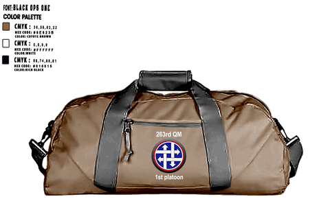 Duffle Bag, 263rd QM, Army, Teamtime, Team time, sublimation, custom sports apparel, team uniforms, spirit wear, spiritwear, sports uniforms, custom shirts, team store, custom team store, fundraiser sports, apparel fundraiser