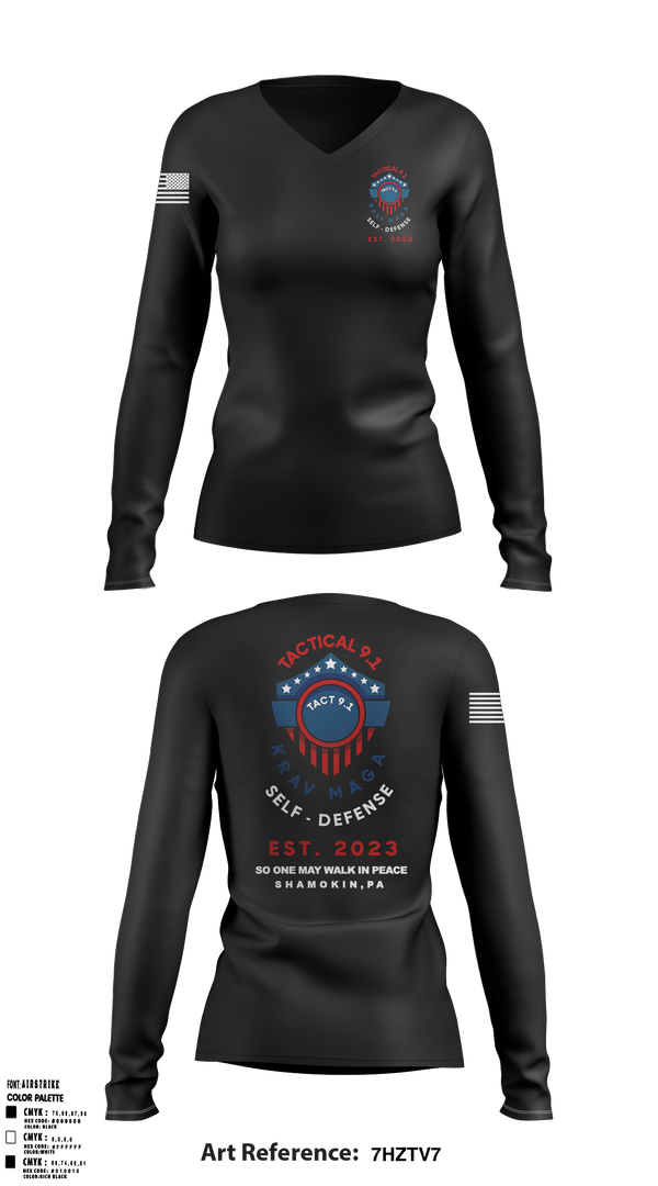 Women's Long Sleeve Vneck Shirt, Tactical 9.1 Krav Maga Self Defense, Wrestling, Teamtime, Team time, sublimation, custom sports apparel, team uniforms, spirit wear, spiritwear, sports uniforms, custom shirts, team store, custom team store, fundraiser sports, apparel fundraiser