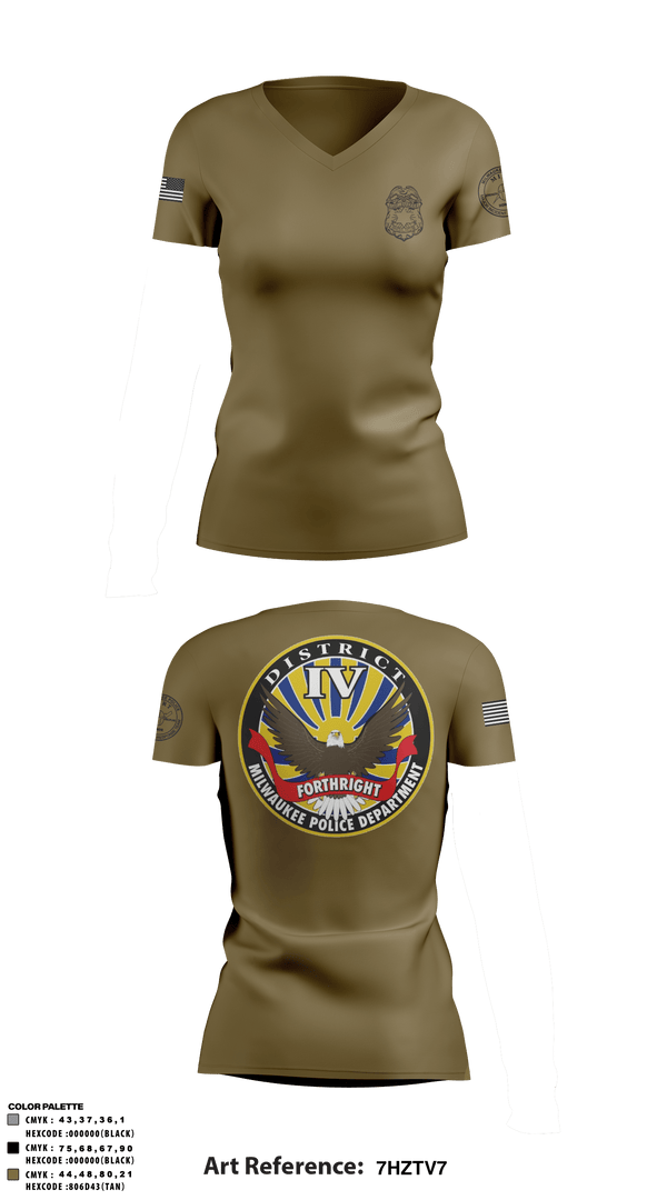 Women's Short Sleeve Vneck Shirt, District IV, Police, Teamtime, Team time, sublimation, custom sports apparel, team uniforms, spirit wear, spiritwear, sports uniforms, custom shirts, team store, custom team store, fundraiser sports, apparel fundraiser