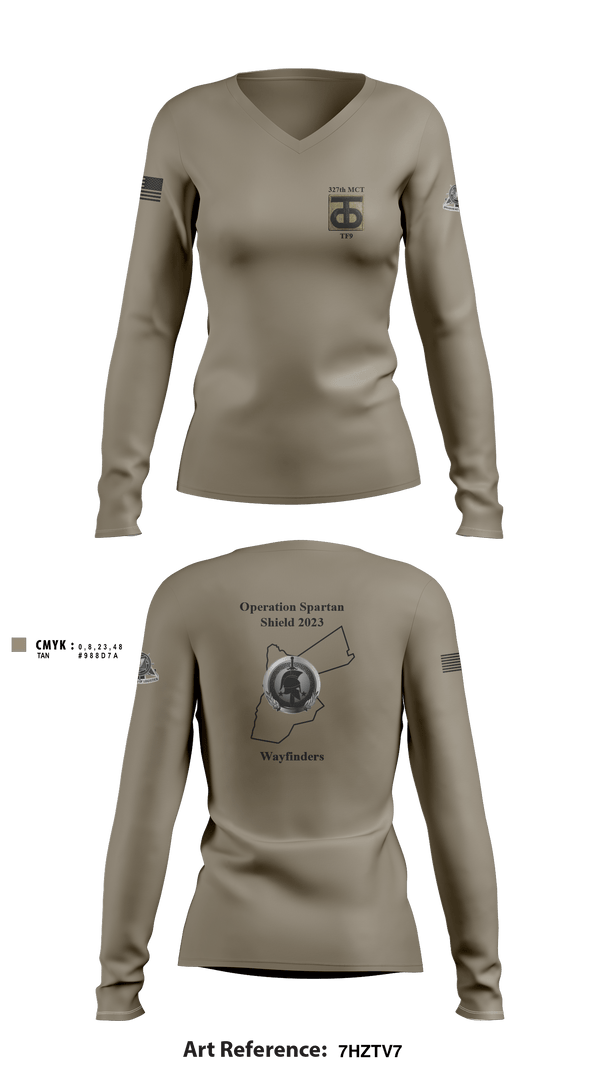 Women's Long Sleeve Vneck Shirt, , Army, Teamtime, Team time, sublimation, custom sports apparel, team uniforms, spirit wear, spiritwear, sports uniforms, custom shirts, team store, custom team store, fundraiser sports, apparel fundraiser