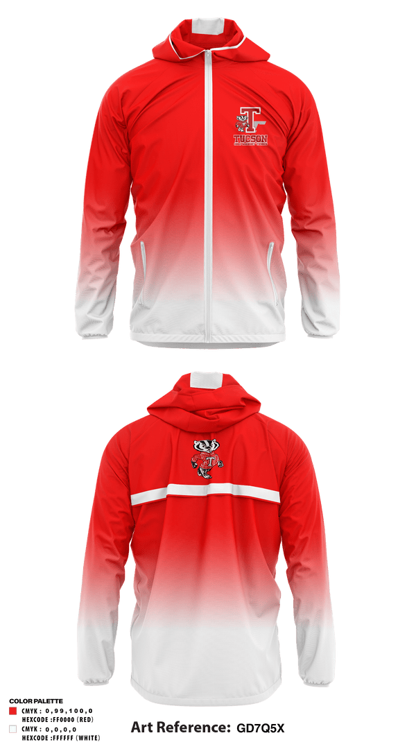 Windbreaker, Tucson High Magnet School Tennis, Tennis, Teamtime, Team time, sublimation, custom sports apparel, team uniforms, spirit wear, spiritwear, sports uniforms, custom shirts, team store, custom team store, fundraiser sports, apparel fundraiser