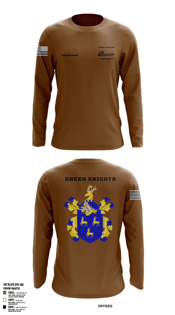 Long Sleeve Performance Shirt, Hobkirk Green Knights, Army, Teamtime, Team time, sublimation, custom sports apparel, team uniforms, spirit wear, spiritwear, sports uniforms, custom shirts, team store, custom team store, fundraiser sports, apparel fundraiser