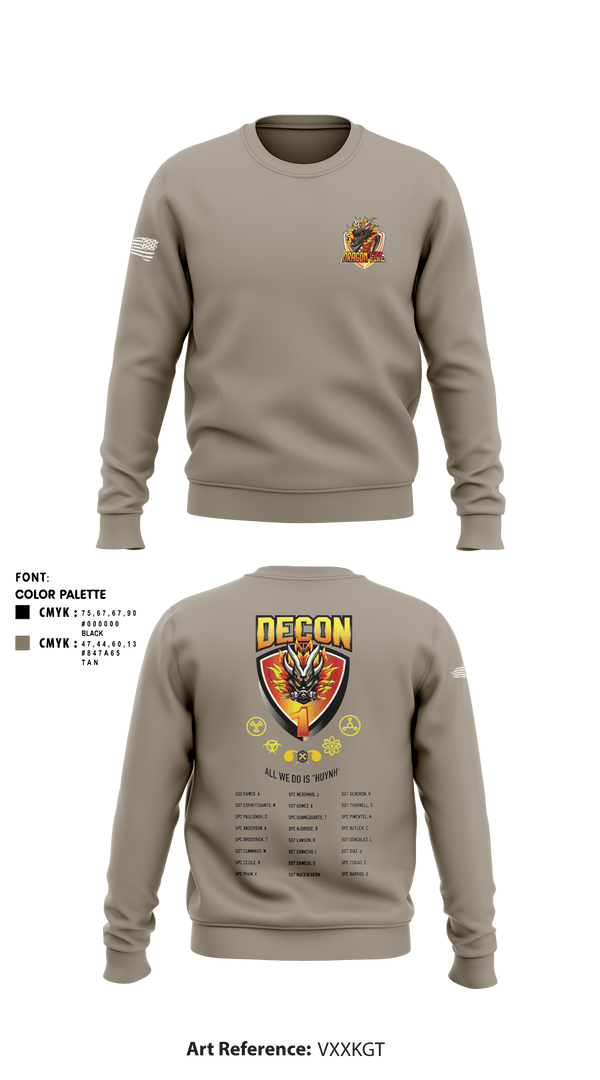 Crew Neck Sweatshirt, 272 Chemical Company Decon 1, National Guard, Teamtime, Team time, sublimation, custom sports apparel, team uniforms, spirit wear, spiritwear, sports uniforms, custom shirts, team store, custom team store, fundraiser sports, apparel fundraiser