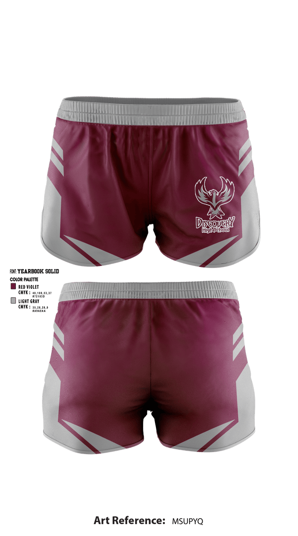 Women's Shorts, Discovery High School, Spirit Store, Teamtime, Team time, sublimation, custom sports apparel, team uniforms, spirit wear, spiritwear, sports uniforms, custom shirts, team store, custom team store, fundraiser sports, apparel fundraiser