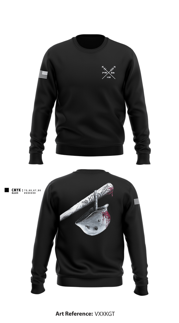 Crew Neck Sweatshirt, 2nd PLT Baseterds, National Guard, Teamtime, Team time, sublimation, custom sports apparel, team uniforms, spirit wear, spiritwear, sports uniforms, custom shirts, team store, custom team store, fundraiser sports, apparel fundraiser