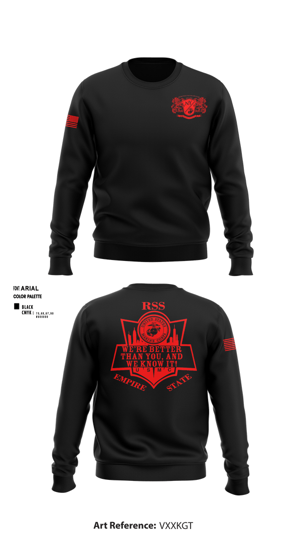 Crew Neck Sweatshirt, RSS EMPIRE STATE, Marines, Teamtime, Team time, sublimation, custom sports apparel, team uniforms, spirit wear, spiritwear, sports uniforms, custom shirts, team store, custom team store, fundraiser sports, apparel fundraiser