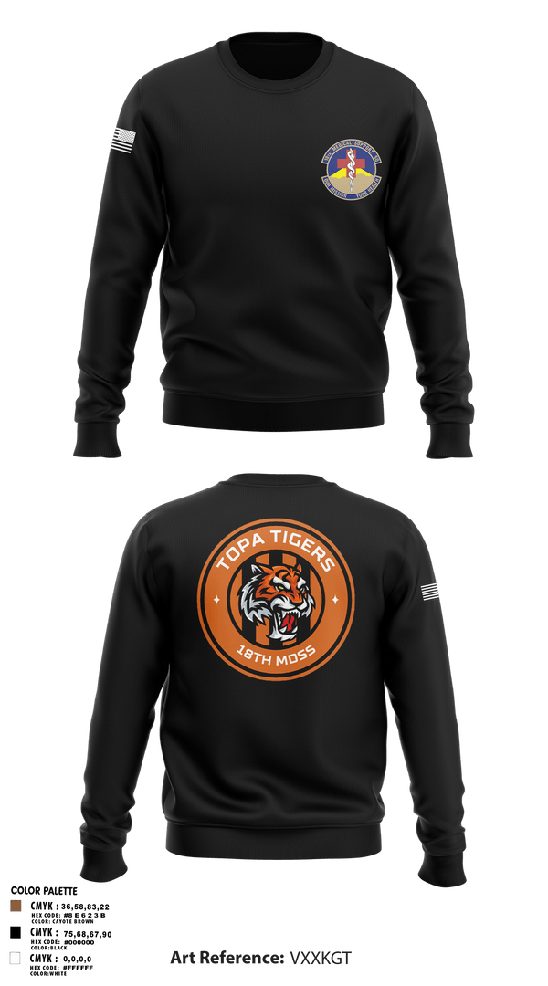 Crew Neck Sweatshirt, 18 Medical Support Squadron, Air Force, Teamtime, Team time, sublimation, custom sports apparel, team uniforms, spirit wear, spiritwear, sports uniforms, custom shirts, team store, custom team store, fundraiser sports, apparel fundraiser