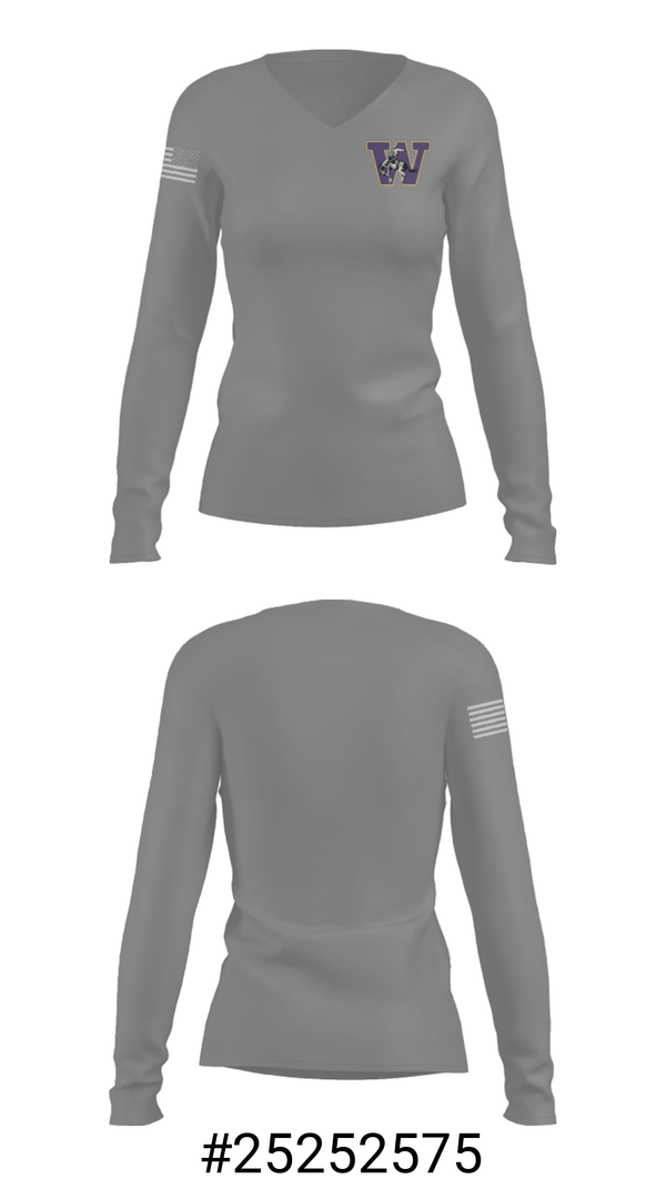 Women's Long Sleeve Vneck Shirt, Wickenburg High School Soccer, Men's Soccer, Teamtime, Team time, sublimation, custom sports apparel, team uniforms, spirit wear, spiritwear, sports uniforms, custom shirts, team store, custom team store, fundraiser sports, apparel fundraiser