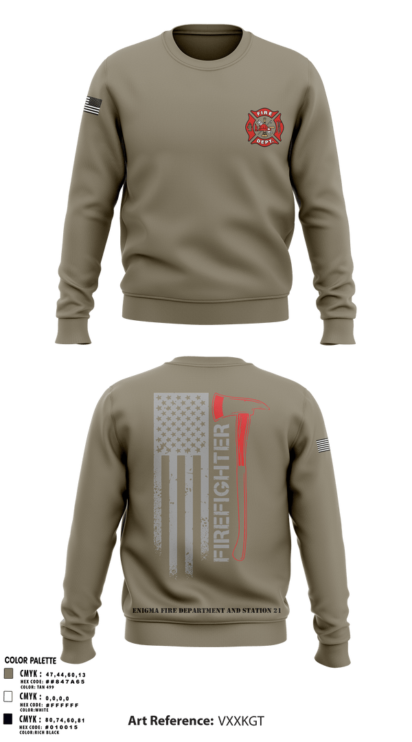 Crew Neck Sweatshirt, enigma, station 21, Fire Department, Teamtime, Team time, sublimation, custom sports apparel, team uniforms, spirit wear, spiritwear, sports uniforms, custom shirts, team store, custom team store, fundraiser sports, apparel fundraiser