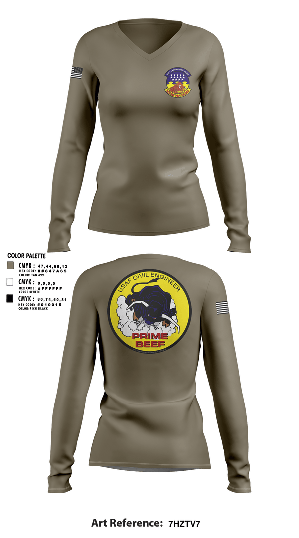 Women's Long Sleeve Vneck Shirt, 366 TRS, Air Force, Teamtime, Team time, sublimation, custom sports apparel, team uniforms, spirit wear, spiritwear, sports uniforms, custom shirts, team store, custom team store, fundraiser sports, apparel fundraiser