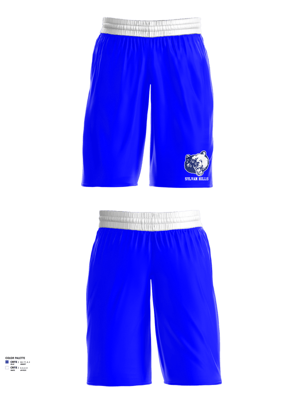 Womens Basketball Shorts, Sylvan Hills Middle School Basketball, Women's Basketball, Teamtime, Team time, sublimation, custom sports apparel, team uniforms, spirit wear, spiritwear, sports uniforms, custom shirts, team store, custom team store, fundraiser sports, apparel fundraiser
