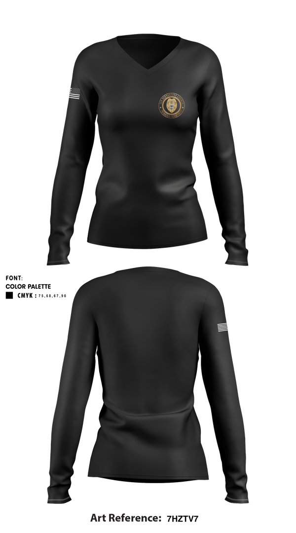 Women's Long Sleeve Vneck Shirt, , Police, Teamtime, Team time, sublimation, custom sports apparel, team uniforms, spirit wear, spiritwear, sports uniforms, custom shirts, team store, custom team store, fundraiser sports, apparel fundraiser