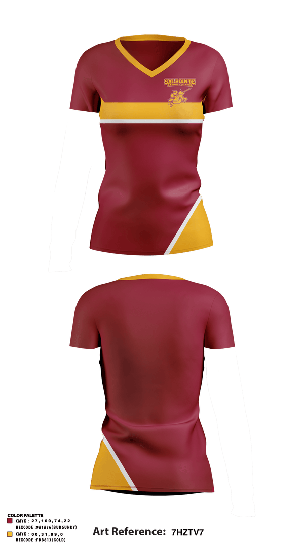 Women's Short Sleeve Vneck Shirt, Salpointe Catholic High School Dance, Spirit Store, Teamtime, Team time, sublimation, custom sports apparel, team uniforms, spirit wear, spiritwear, sports uniforms, custom shirts, team store, custom team store, fundraiser sports, apparel fundraiser