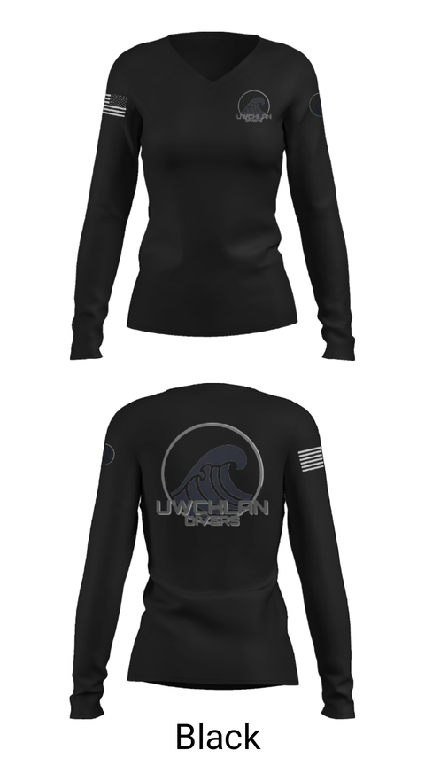 Women's Long Sleeve Vneck Shirt, Divers, Football, Teamtime, Team time, sublimation, custom sports apparel, team uniforms, spirit wear, spiritwear, sports uniforms, custom shirts, team store, custom team store, fundraiser sports, apparel fundraiser