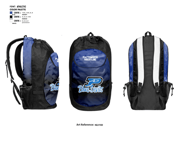 Gear Bag, Plattsmouth High School Wrestling, Wrestling, Teamtime, Team time, sublimation, custom sports apparel, team uniforms, spirit wear, spiritwear, sports uniforms, custom shirts, team store, custom team store, fundraiser sports, apparel fundraiser