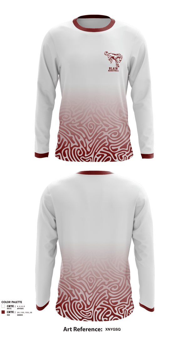 Long Sleeve Performance Shirt, Blair Public High School Basketball, Men's Basketball, Teamtime, Team time, sublimation, custom sports apparel, team uniforms, spirit wear, spiritwear, sports uniforms, custom shirts, team store, custom team store, fundraiser sports, apparel fundraiser