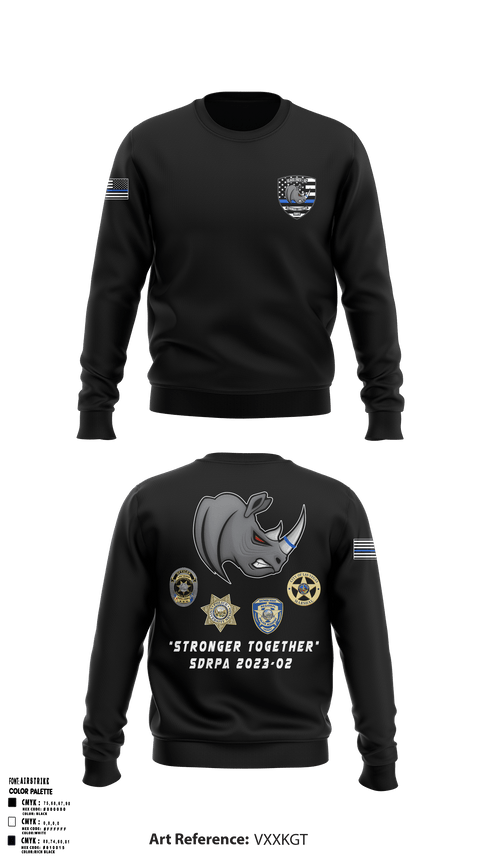 Crew Neck Sweatshirt, SDRPA, Police, Teamtime, Team time, sublimation, custom sports apparel, team uniforms, spirit wear, spiritwear, sports uniforms, custom shirts, team store, custom team store, fundraiser sports, apparel fundraiser