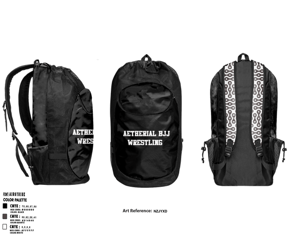 Gear Bag, Aetherial BJJ, Wrestling, Teamtime, Team time, sublimation, custom sports apparel, team uniforms, spirit wear, spiritwear, sports uniforms, custom shirts, team store, custom team store, fundraiser sports, apparel fundraiser