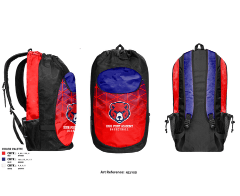 Gear Bag, High Point Academy Basketball, Men's Basketball, Teamtime, Team time, sublimation, custom sports apparel, team uniforms, spirit wear, spiritwear, sports uniforms, custom shirts, team store, custom team store, fundraiser sports, apparel fundraiser