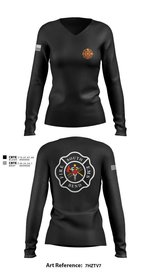 Women's Long Sleeve Vneck Shirt, , Fire Department, Teamtime, Team time, sublimation, custom sports apparel, team uniforms, spirit wear, spiritwear, sports uniforms, custom shirts, team store, custom team store, fundraiser sports, apparel fundraiser