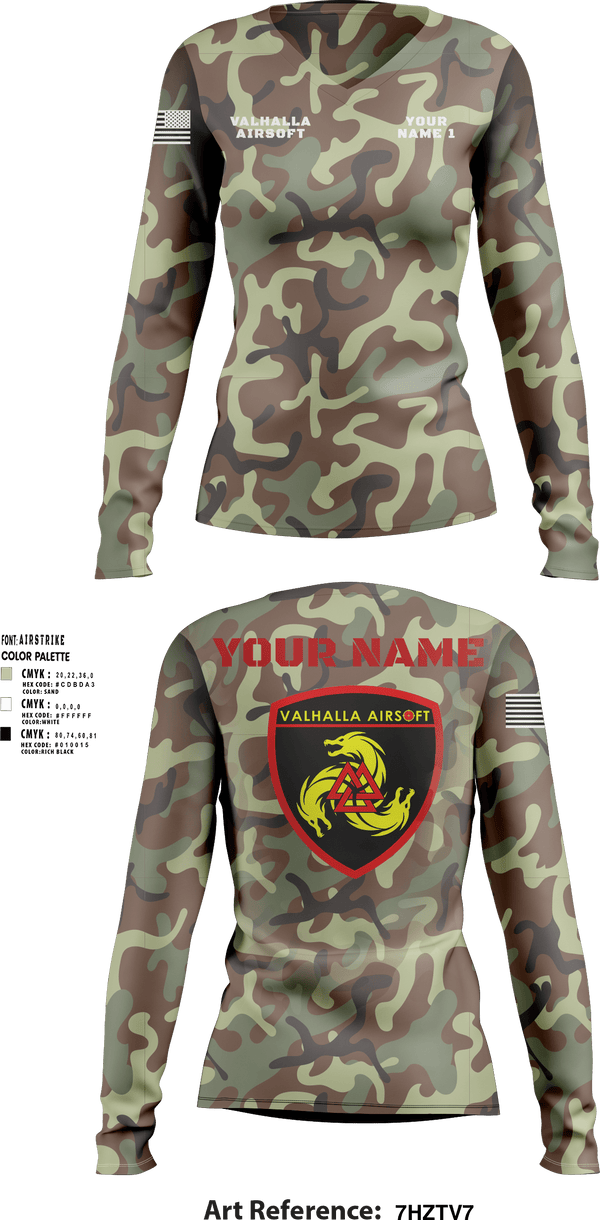 Women's Long Sleeve Vneck Shirt, , Army, Teamtime, Team time, sublimation, custom sports apparel, team uniforms, spirit wear, spiritwear, sports uniforms, custom shirts, team store, custom team store, fundraiser sports, apparel fundraiser