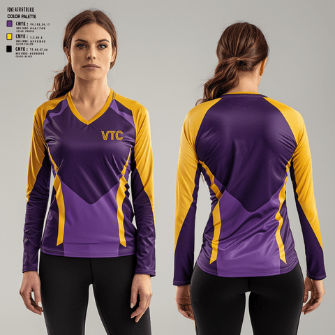 Women's Long Sleeve Vneck Shirt, Vibranium Track Club, Track & Field, Teamtime, Team time, sublimation, custom sports apparel, team uniforms, spirit wear, spiritwear, sports uniforms, custom shirts, team store, custom team store, fundraiser sports, apparel fundraiser