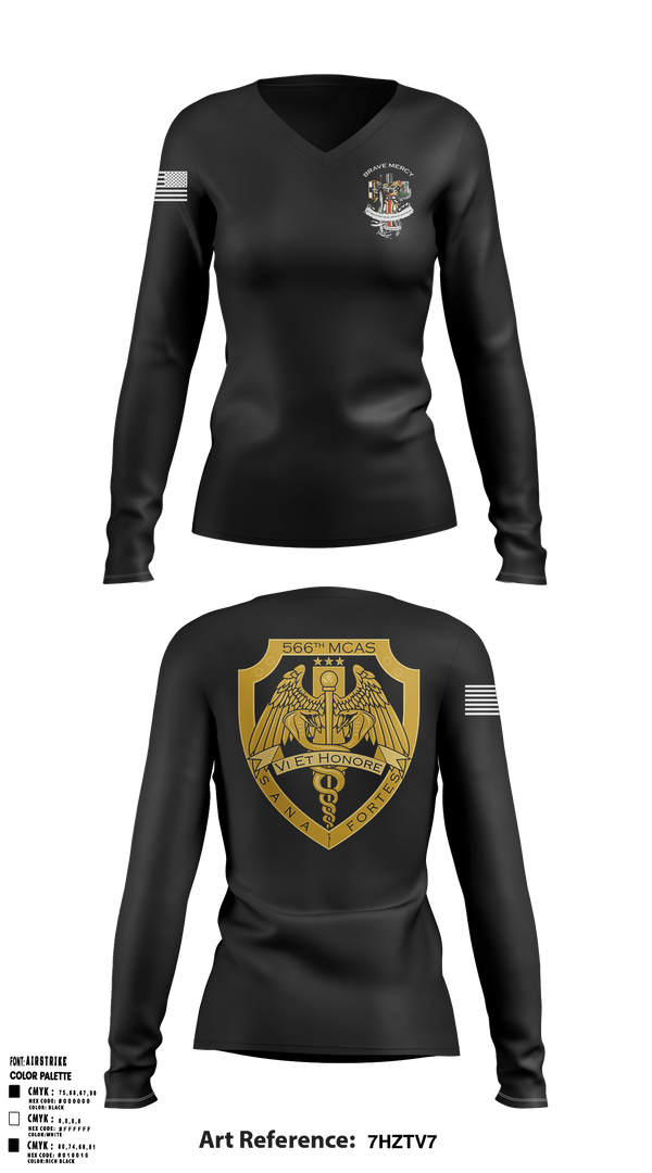 Women's Long Sleeve Vneck Shirt, 566 MCAS, Army, Teamtime, Team time, sublimation, custom sports apparel, team uniforms, spirit wear, spiritwear, sports uniforms, custom shirts, team store, custom team store, fundraiser sports, apparel fundraiser