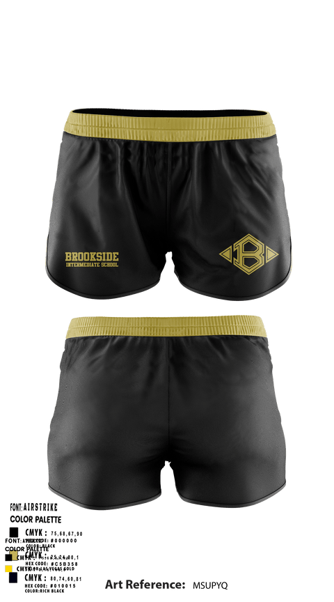 Women's Shorts, Brookside Intermediate School Track, Track & Field, Teamtime, Team time, sublimation, custom sports apparel, team uniforms, spirit wear, spiritwear, sports uniforms, custom shirts, team store, custom team store, fundraiser sports, apparel fundraiser