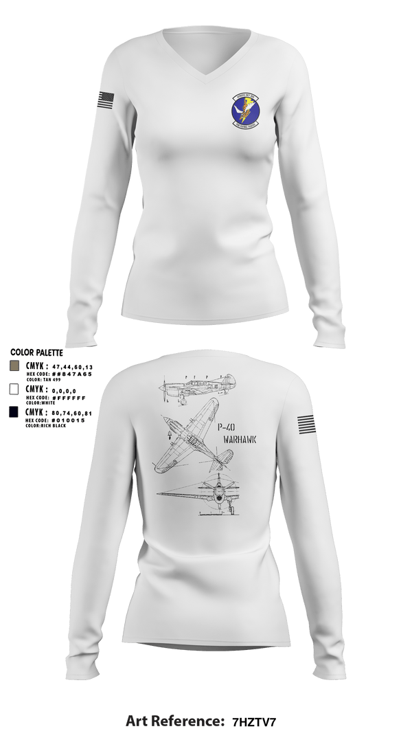 Women's Long Sleeve Vneck Shirt, Detachment 355, Air Force, Teamtime, Team time, sublimation, custom sports apparel, team uniforms, spirit wear, spiritwear, sports uniforms, custom shirts, team store, custom team store, fundraiser sports, apparel fundraiser